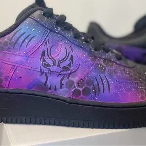 These Nike Air Force ones size 12 shoe. With Black Panther Wakanda forever theme Nike | Shoes | These Nike Air Force Ones Size 2 Shoe With  main image 2